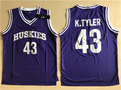Maillot De Basket NCAA Husky University Ktyler 43 Violet